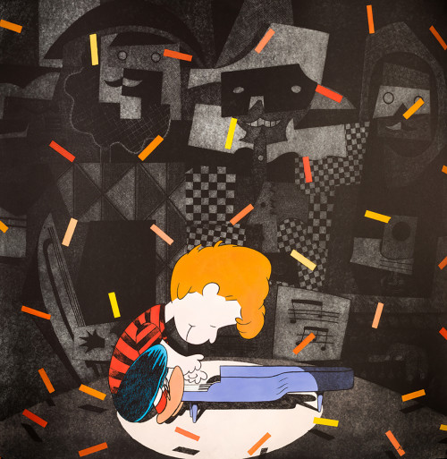 FERNANDO BELLVER, "Serie Fiesta: Schoeder", Aguafuerte ilum