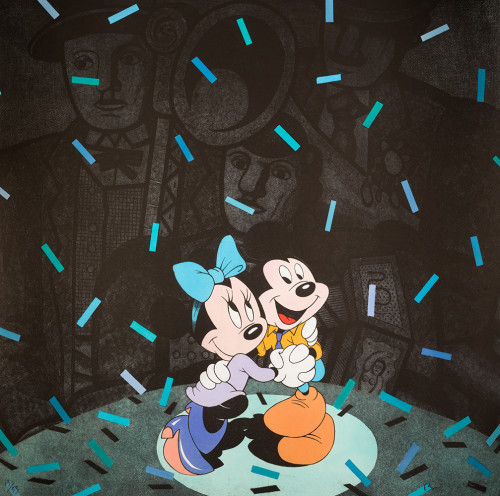 FERNANDO BELLVER, "Serie fiesta: Mickey & Minnie", Aguafuer