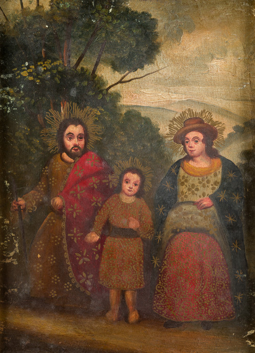 ESCUELA CUZQUEÑA s.XIX-XX, "Sagrada Familia"