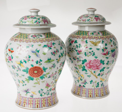 Pareja tibores de porcelana china 