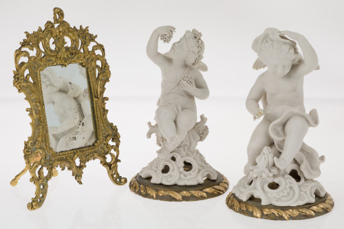 Espejo sobremesa bronce estilo Luis XV