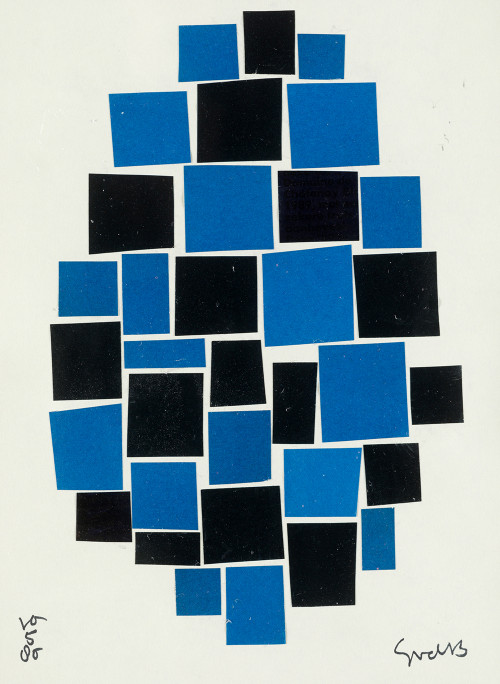 SIEP VAN DEN BERG, "Collage azul" 1980, Collage sobre papel