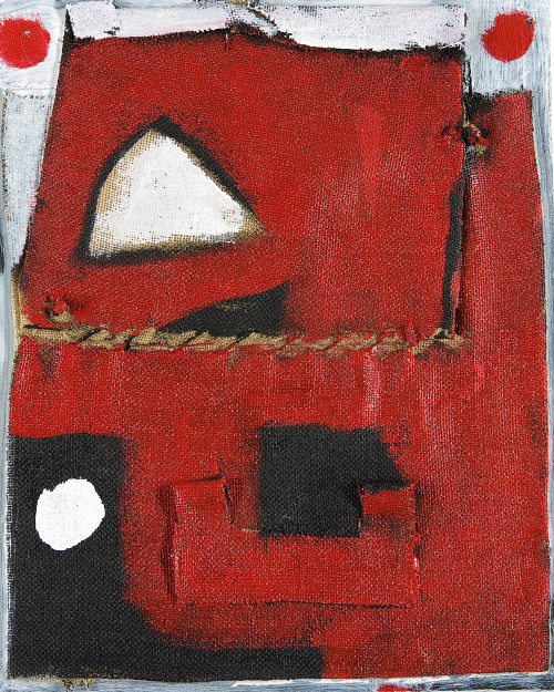 DOLMAN ACEVEDO, "Sin título", Óleo sobre arpillera y tabla