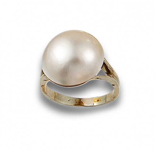SORTIJA ORO BLANCO PERLA MABÉ