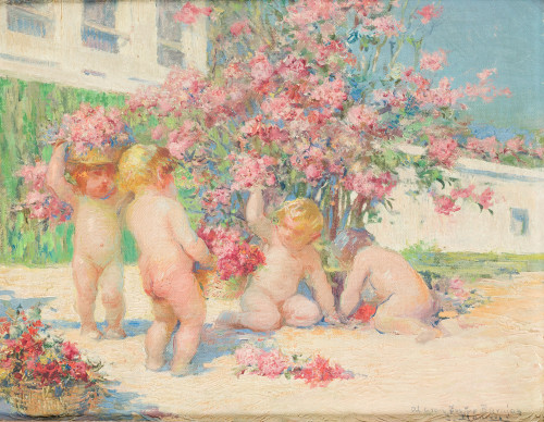 "Niños recogiendo flores"