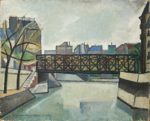 ALBERT RAFOLS CASAMADA, "Ile de Saint Louis", Óleo sobre li