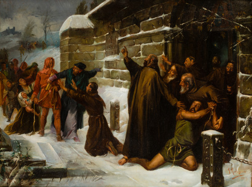 ESCUELA ESPAÑOLA S.XX, "La sentencia", 1908 , Óleo sobre l