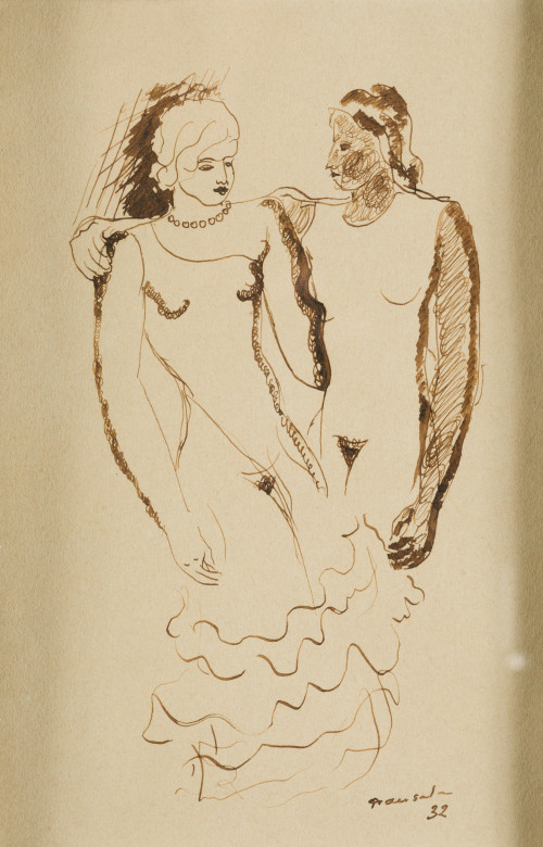 EMILIO GRAU SALA, "La pareja", 1932, Tinta sobre papel