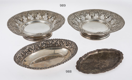 Pareja de fruteros en plata española ley 916