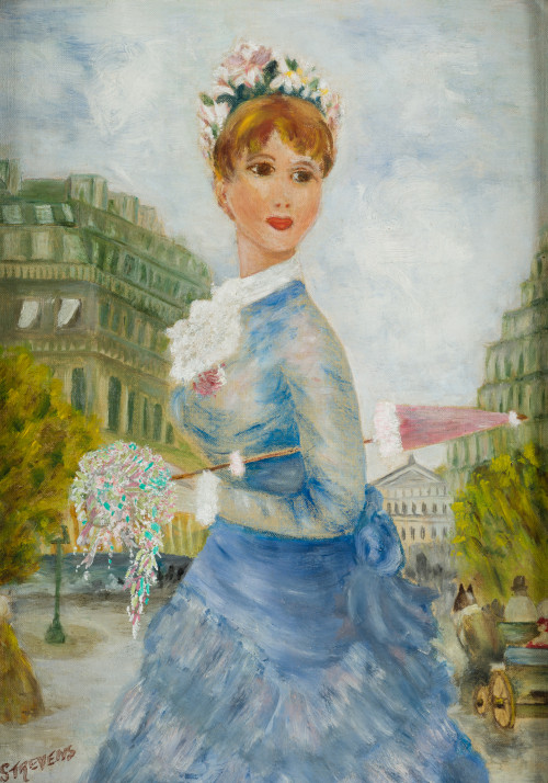 FREDERICK JOHN  LLOYD STEVENS , "La chic parisienne", Óleo