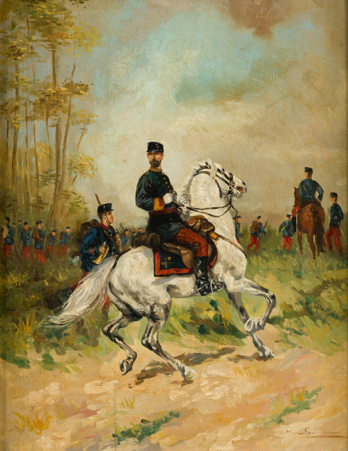 ESCUELA ESPAÑOLA, "Soldados a caballo"