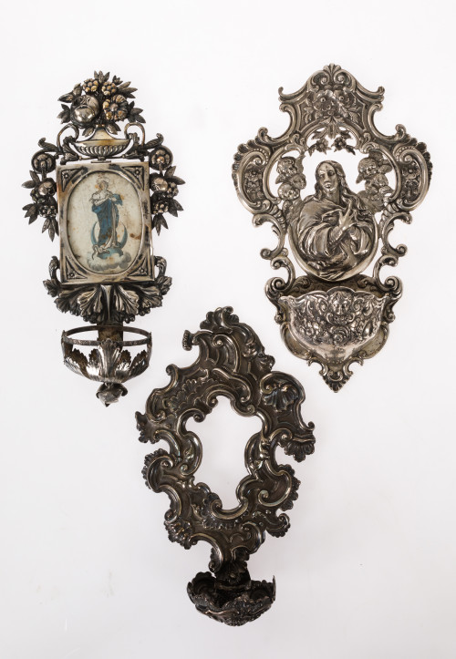 Tres benditeras de plata, España, S.XVIII y posterior