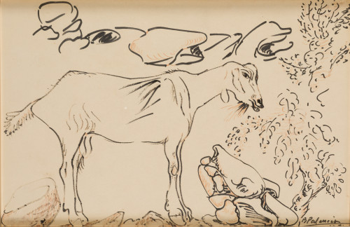 BENJAMÍN PALENCIA, "Cabrito", 1961, Tinta sobre papel