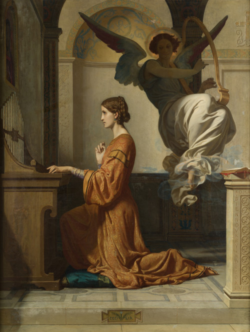 VICTOR-FRANÇOIS-ELOI BIENNOURRY, "Santa Cecilia", 1848, Óle