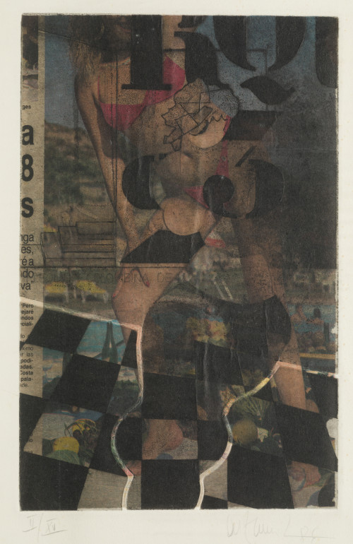ALFONSO ALZAMORA GRAS, "Collage", 1986, Grabado y collage