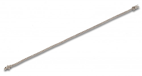 PULSERA RIVIERE DE ORO BLANCO Y DIAMANTES