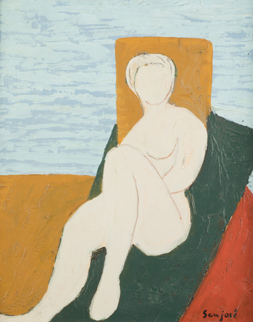 FRANCISCO SAN JOSE GONZÁLEZ, "Desnudo sobre el mar", 1968 ,