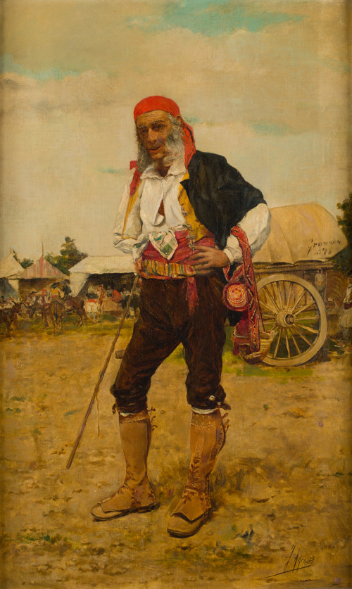 JOAQUIN AGRASOT, "Bandolero", 1878, Óleo sobre lienzo