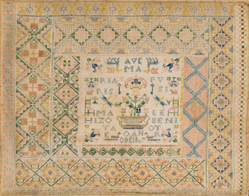 Bordado de punto de cruz, España, 1807