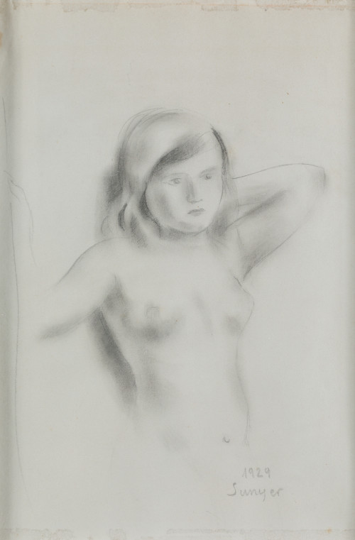 JOAQUIN SUNYER, "Una joven", 1929, Lápiz sobre papel