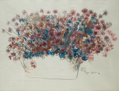 AGUSTIN BOYER, "Flores", 1994 , Técnica mixta sobre papel 