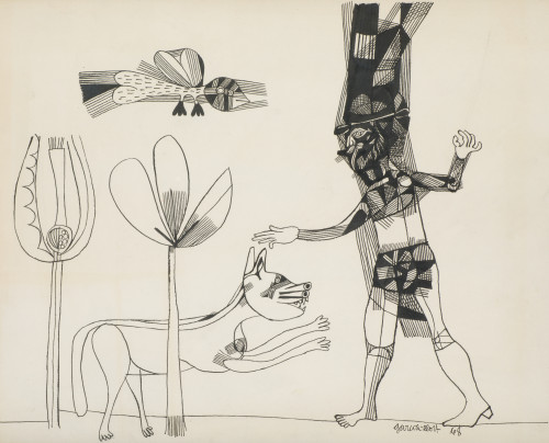 JOSÉ MARÍA GARCÍA LLORT, "El amigo del hombre", 1968, Tinta