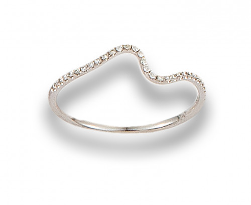 SORTIJA ONDULADA ORO BLANCO Y BRILLANTES