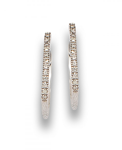 PENDIENTES MEDIAS CRIOLLAS ORO BLANCO Y BRILLANTES