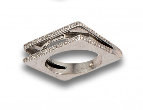 SORTIJA DE ORO BLANCO Y DIAMANTES