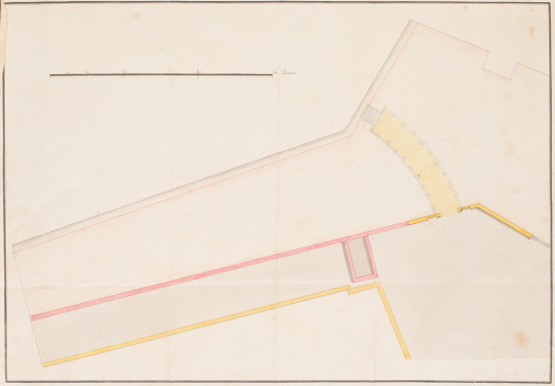 ESCUELA ESPAÑOLA S. XVIII, "Plano del Puente de la Puerta d