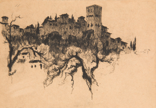 EUGENIO GOMEZ MIR, "Vista de la Alhambra de Granada"