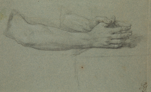 ESCUELA ESPAÑOLA S. XVIII, "Estudio de manos y brazos", Láp