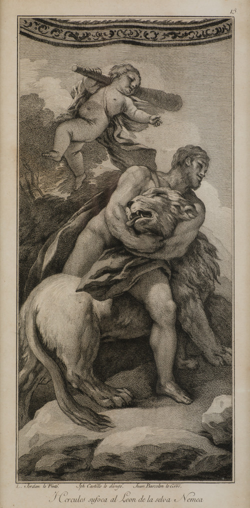 JUAN BARCELÓN, "Escenas de Hércules", Pareja de grabados