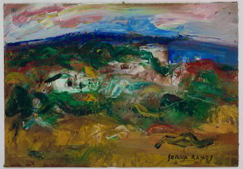 JOSE ANTONIO SERNA RAMOS, "Paisaje", Óleo sobre papel