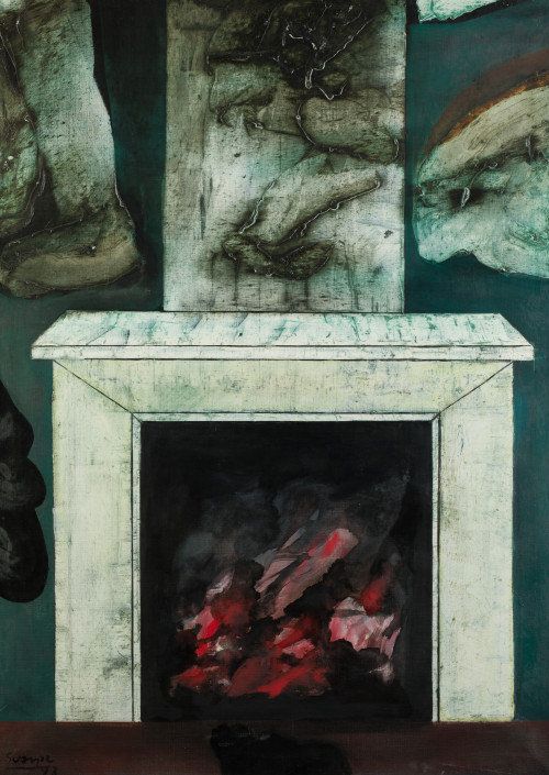 ANTONIO SUÁREZ, "Chimenea", 1973, Óleo sobre lienzo
