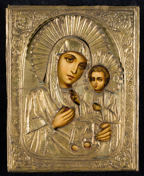  ESCUELA RUSA, "Virgen con el Niño"