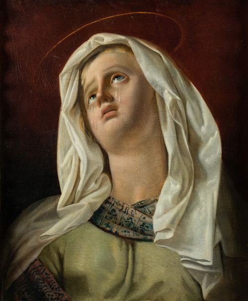 ESCUELA  CENTROEUROPEA, "Mater Dolorosa", Óleo sobre lienzo