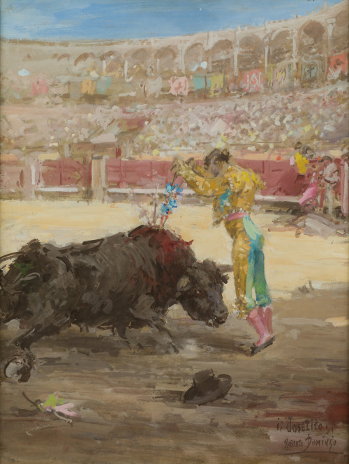 ROBERTO DOMINGO Y FALLOLA, "¡¡Joselito!!", Gouache sobre pa