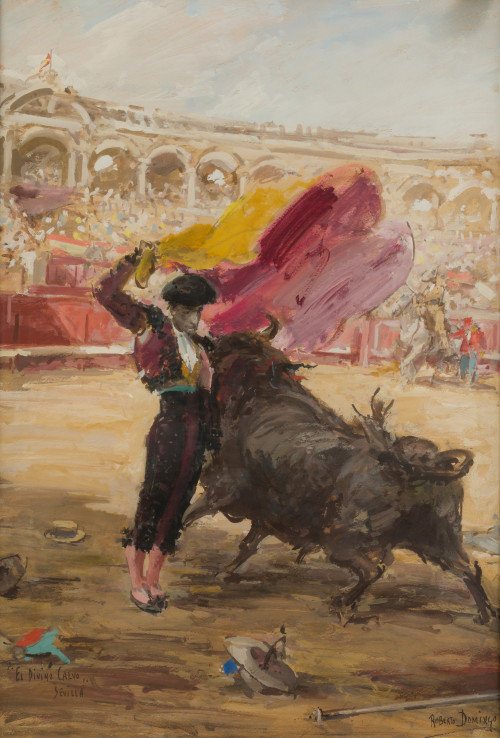 ROBERTO DOMINGO Y FALLOLA, "El Divino Calvo" , Gouache sobr