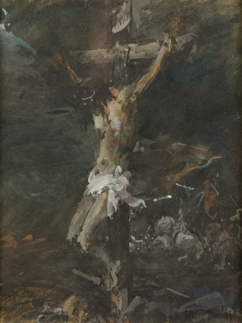 ROBERTO DOMINGO Y FALLOLA, "La Crucifixión", Gouache
