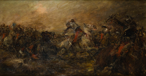 ROBERTO DOMINGO Y FALLOLA, "Batalla de Reichshoffen", 1870,