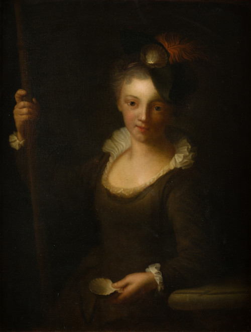 CÍRCULO DE  ALEXIS GRIMOU, "Retrato de joven vestida de per