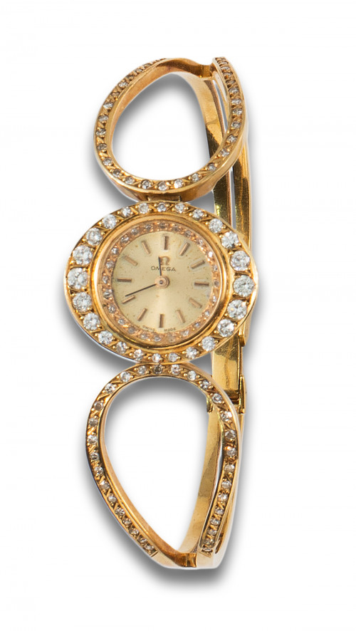 RELOJ DE SEÑORA OMEGA DE ORO AMARILLO Y DIAMANTES