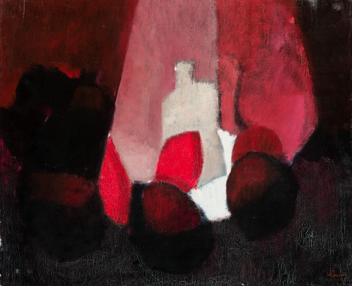 JOSÉ BARCELÓ ALBADALEJO, "Bodegón", 1973, Óleo sobre lienzo