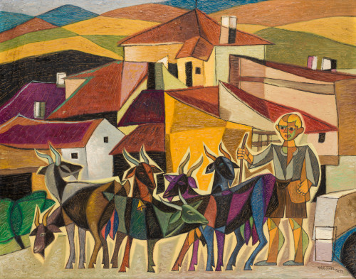 NICOLÁS  MARTÍNEZ ORTIZ DE ZÁRATE, "El cabrerillo", Óleo so