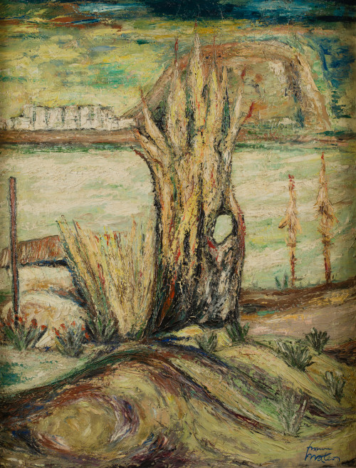 FRANCISCO MATEOS GONZÁLEZ, "Paisaje de Madrid", Óleo sobre 