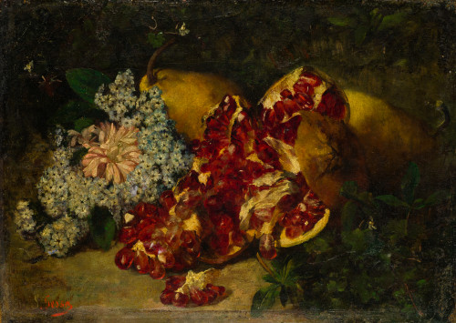 SEBASTIÁN  GESSA, "Naturaleza muerta con granadas y peras",