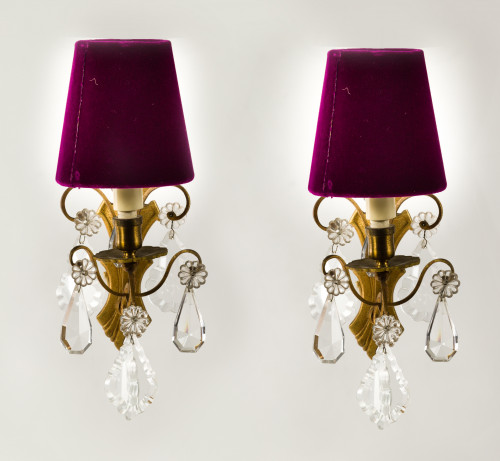 Pareja de apliques de gusto francés, años 50