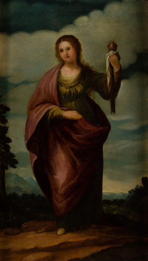 ESCUELA ESPAÑOLA, "Santa María Magdalena", Óleo sobre tabla