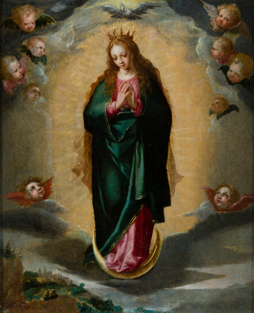 FRANCISCO MARTÍNEZ, "Inmaculada Concepción", Óleo sobre tab